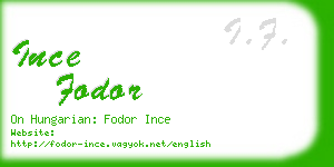 ince fodor business card